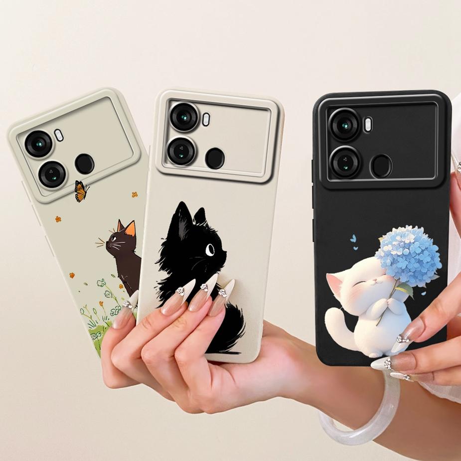 For Itel P40 Plus Case P683L Luxury Candy Painted Cover Soft TPU Matte Phone Case For Itel P40 P 40 ItelP40 P40+ Back Cover Bags