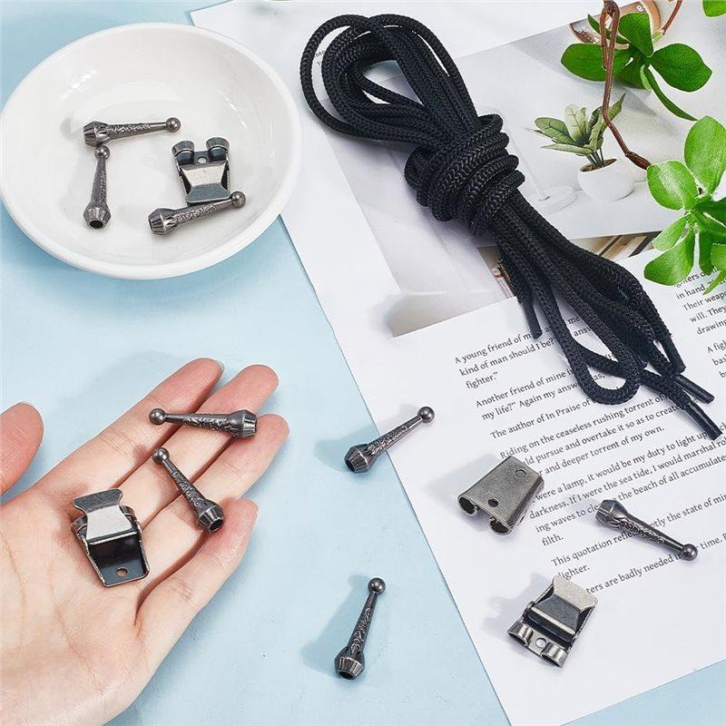 A95D-1 Set Iron Bolo Tie Findings Kit Bolo Tie Tips Replacement End Caps Kit Tie Buckle Accessories For Bolo Tie Making