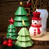 Christmas Tree Silicone Candle Mold Xmas Ornament Snowman Craft Molds DIY Soap Resin Plaster Making Home Holiday Decor Art Gifts