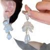 Exaggerated heavy industry long super fairy white flower earrings, new temperament pearl water drop earrings, earrings for women