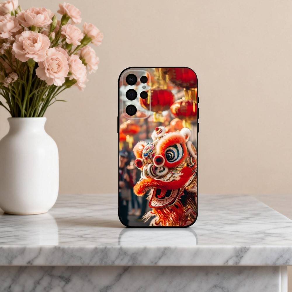 

Чехол для телефона с китайским львом (C-Chinese L-lion) Для Samsung S25,S24,S21,S22,S23,S30,Ultra,S20,Plus,Другие Мягкий черный чехол Samsung S24