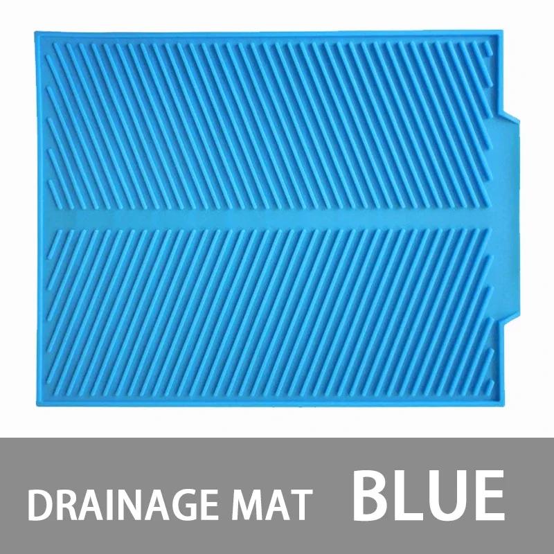 

Silicone Drying Mat Drain Pad-Easy To Clean Reusable Non-Slip-Sink Mat Kitchen Insulation Multipurpose Table Kitchenware 1PCS 39x25x0.5cm синий
