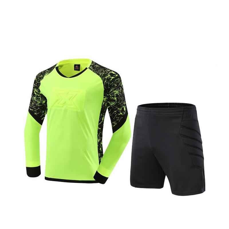Kids Goalkeeper Uniform Boys Goalkeeper Jersey Doorkeepers Long Sleeve Sponge Protective Football Uniform For Children's