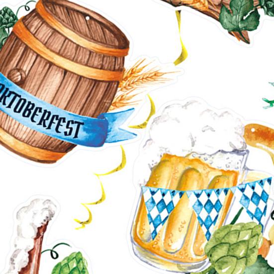 48 Pcs Oktoberfest Hanging Swirl Decorations Beer Festival Hanging Spiral Streamer Ceiling Decor for Oktoberfest Themed Party Supplies