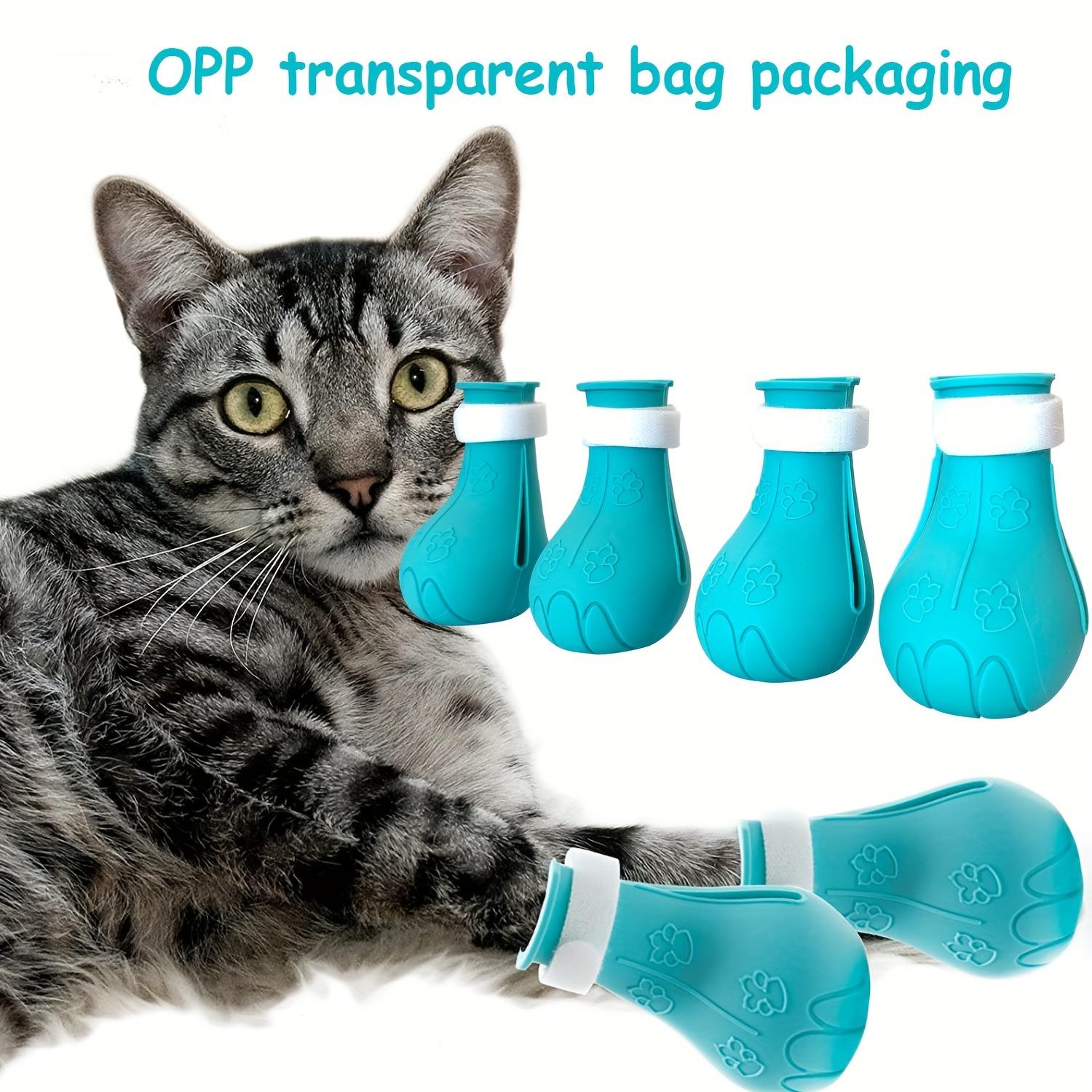 

4 шт. Сапоги для домашних животных Чехлы для ног для кошек Ванна для домашних животных Обувь для кошек Чехол для ног против царапин Силиконовый чехол для ног с кошачьими когтями Машинка для стрижки ногтей с защитой от царапин