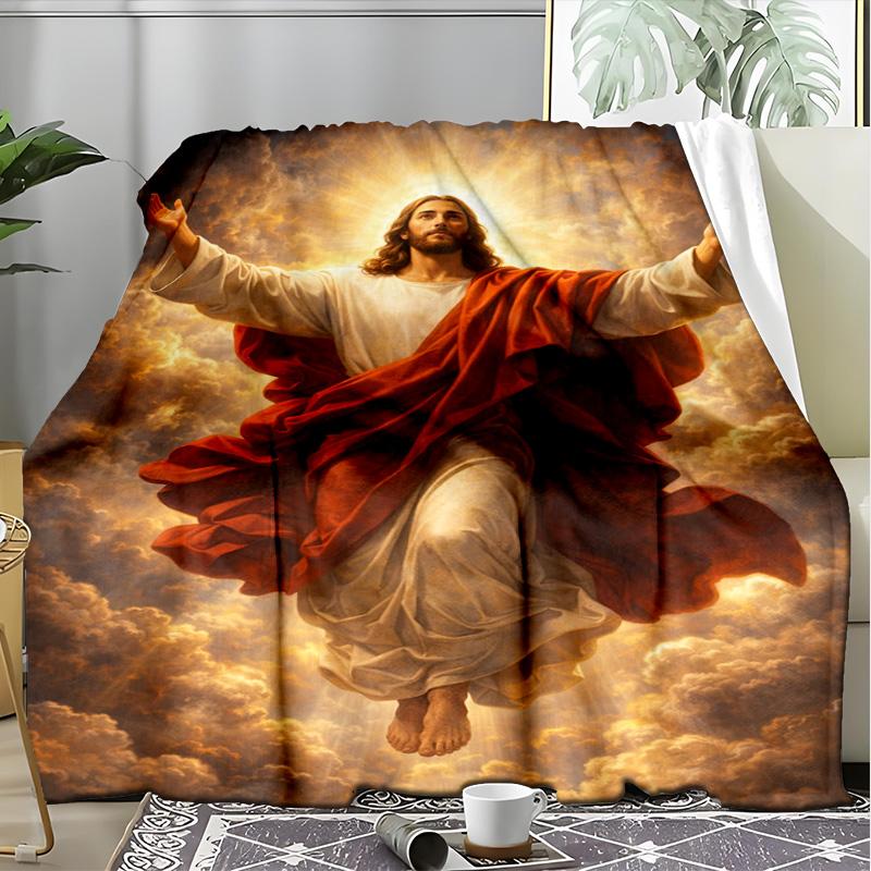 Cute Golden Retriever Puppy Mountain Lake Blanket, Fluffy Dog Flannel Throw Blanket for Pet Lover Home Decor