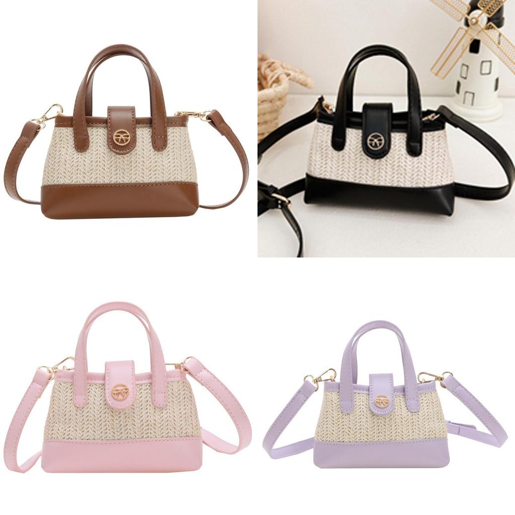 Cute Girls' Bucket Crossbody Bag Pu Material Breathable Summer Baby Outing Accessory Handbag