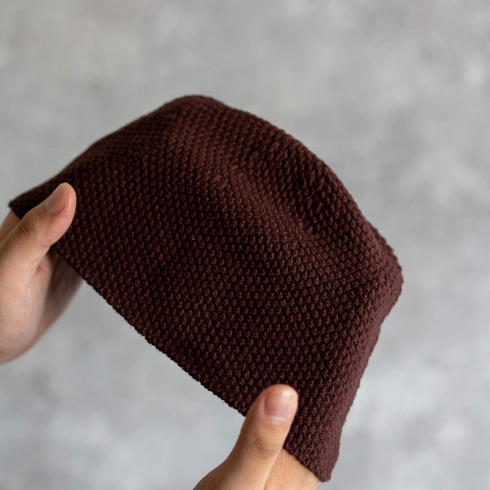 Nakota Premium Cotton Seamless Islamic Short Knit Hat for Large Sizes Deep Made in Size Brown Hat, Beanie, Men, Available, Opaque, Fit, 100% Cotton,