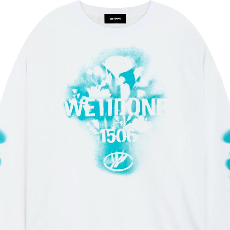 WE11DONE Ss26 Spray Logo Long Sleeve Minimalist T-Shirt Unisex Tops WD-TS1-26-784-U-WH