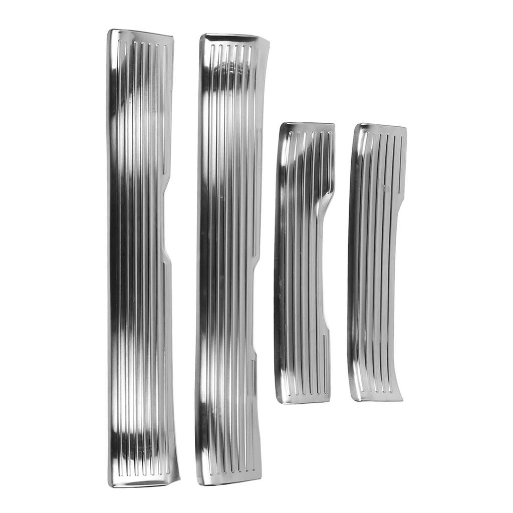 4PCS Door Sill Scuff Plate Guard Protector Trim Stainless Steel Polished Self Adhesive for 2024