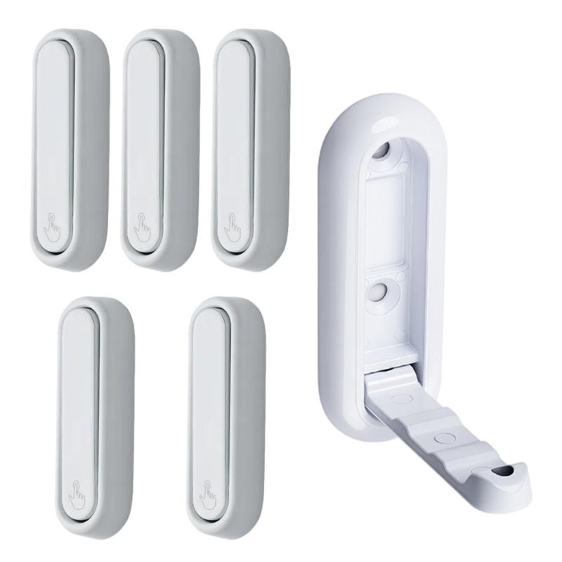 Pack of 6 Foldable Hook for Wall Mounting Home Entryway Concealed Alloy Organizers белый