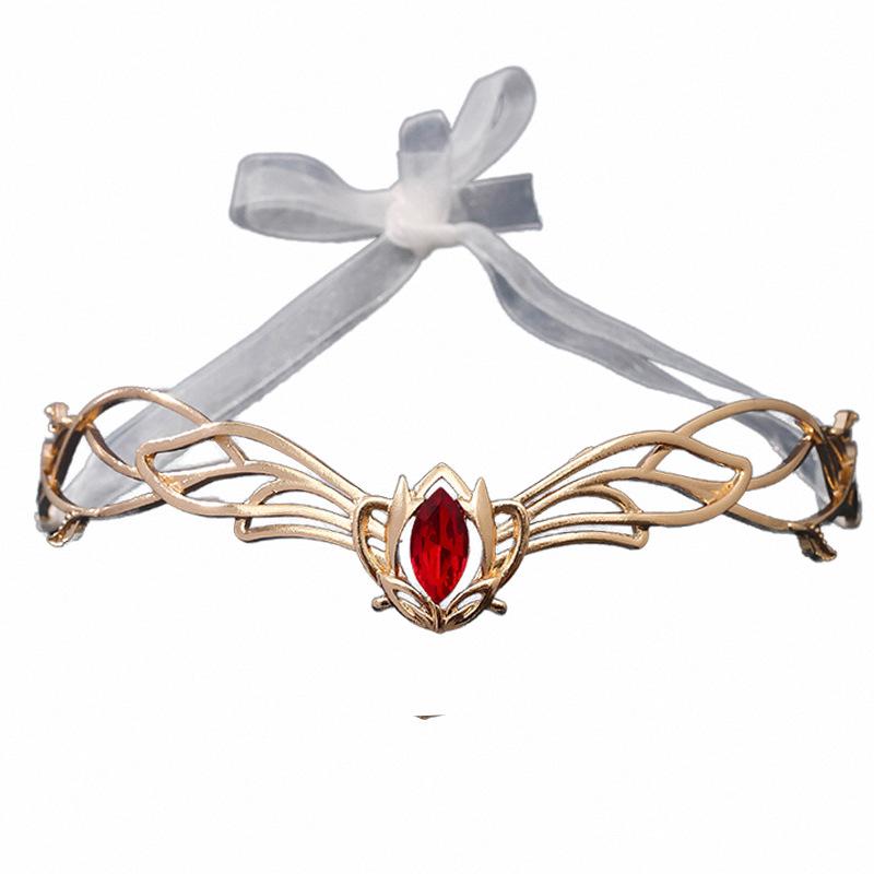 Goddess Cosplay Forehead Elves Crowns Tiara Women Man Vintage Ribbon Headband Hair Accessories Crown Wedding Headwear