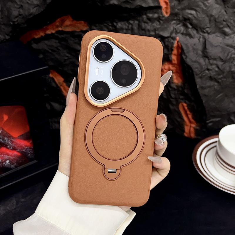 

For Huawei Pura 80 Ultra 80 Pro Plus Case Magnetic PU Leather +TUP Edge Rotating Ring Stand Cover for HUAWEI Pura80 Huawei Pura 80