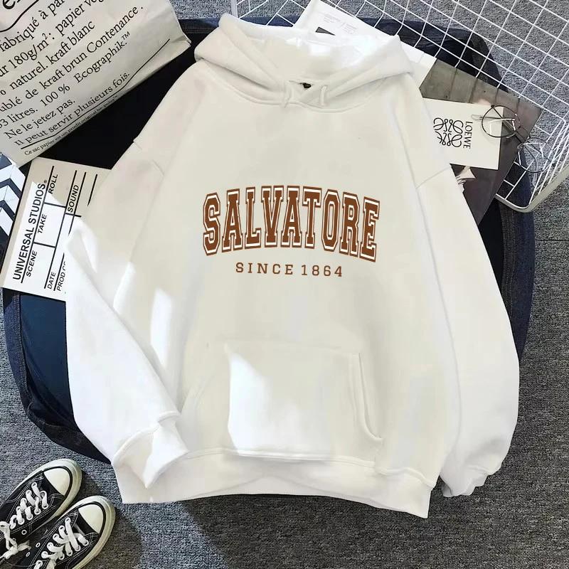 Autumn Winter Casual Women Hoodies Salvatore Since 1864 Men Printed Hooded Sweatshirt Vampire Diaries Jumper Vintage Pulloverst