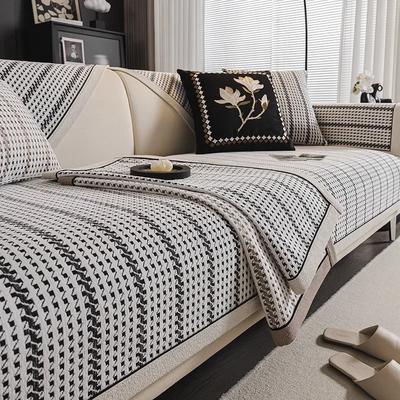 Sofa Slipcover French Sofa Mat Chenille Sofa Cover Four Seasons Universal Striped Couch Cushion Dust-proof Non-slip Living Room