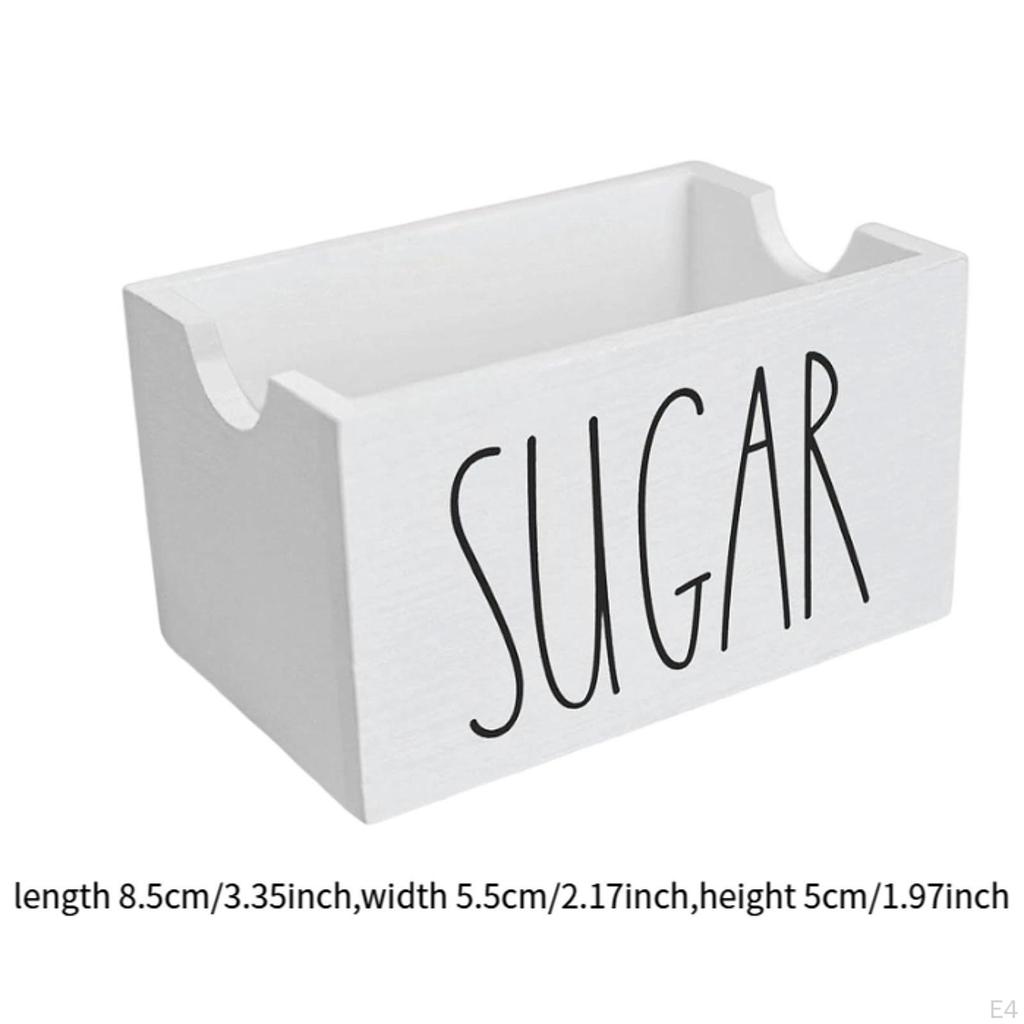 20 Sugar Packets Holder for Coffee, Wooden Container Office
