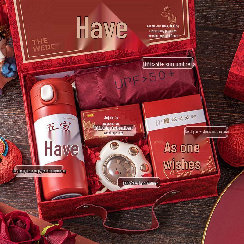 Freudiges Hochzeitsgastgeschenk-Set: Elegante Handtaschen-Geschenkbox für Brautjungfern und weibliche Gäste