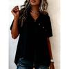 QICED Bluse e Camicie Casual da Donna alla Moda con Scollo a V e Maniche Corte