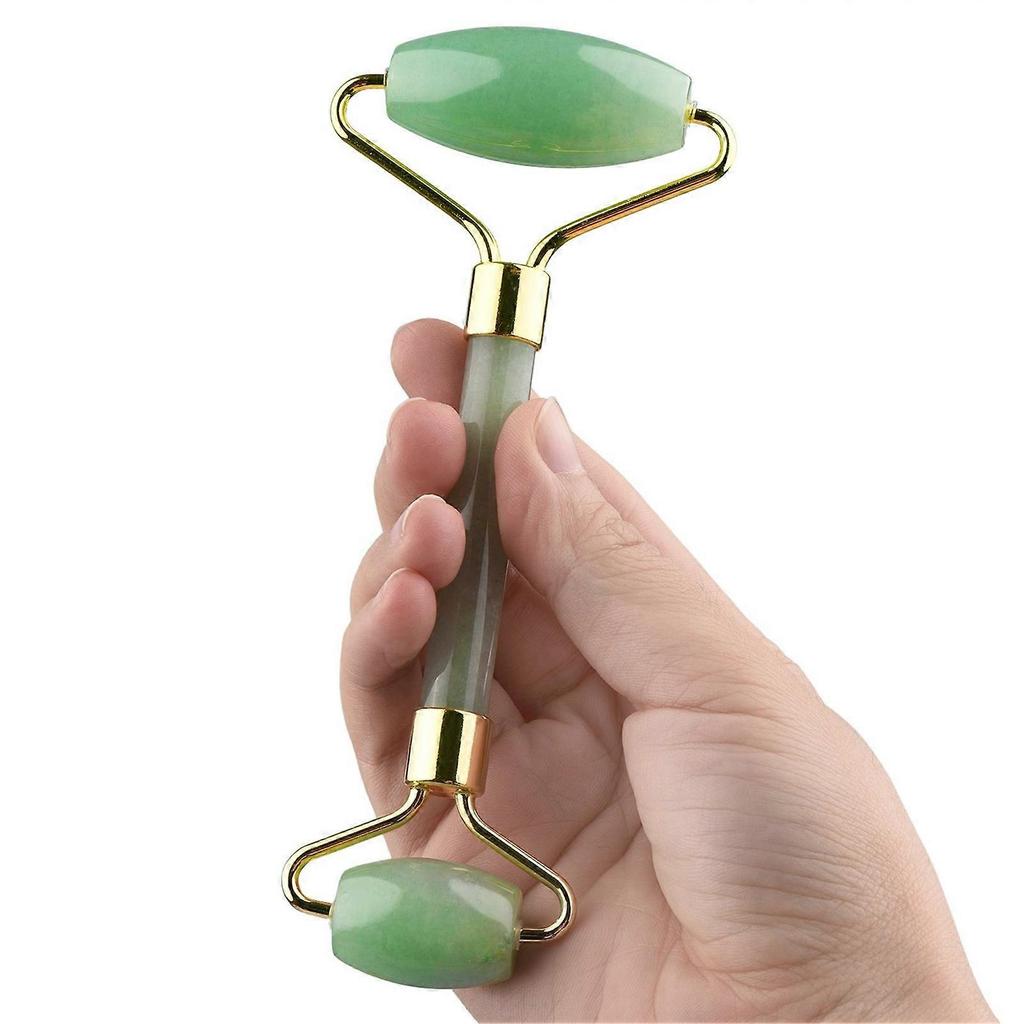 Scraping Plate Natural Jade Set Heart Shaped Crystal Double End Roller Facial Massage For Soothing Face Neck Body Muscles Fine Lines and Wrinkles