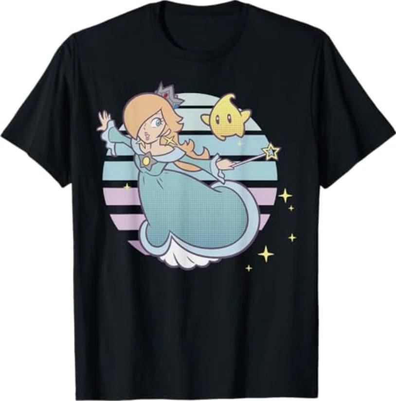 

Super Mario Rosalina and Luma Striped Background Portrait T-Shirt 4XL