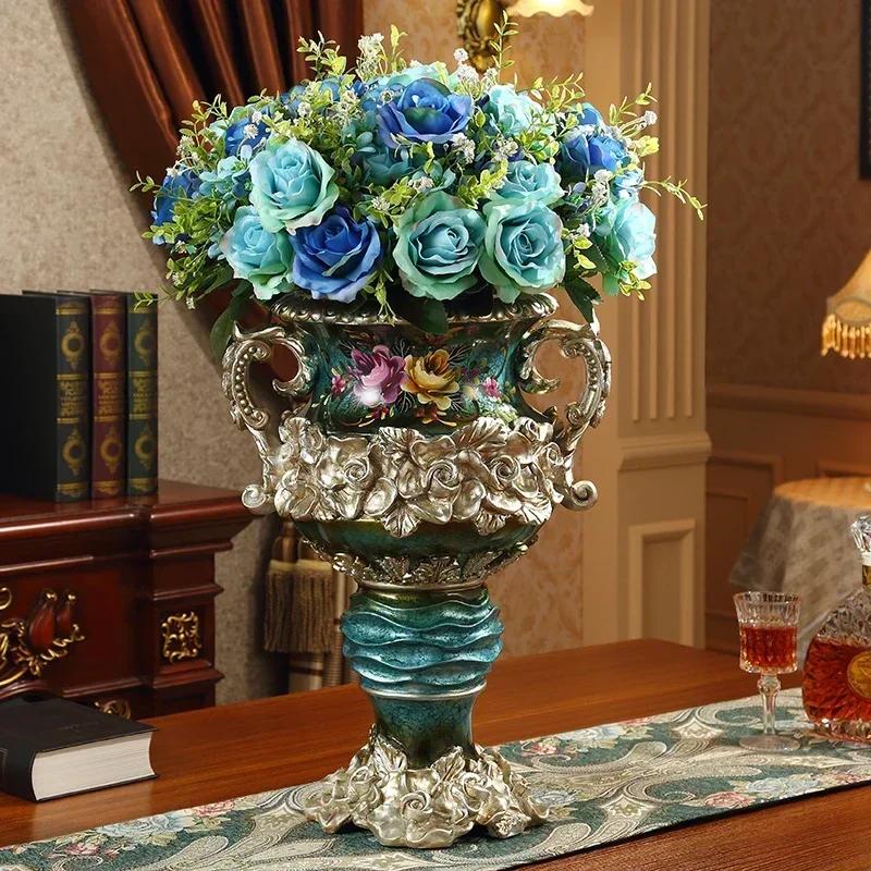 Height 50cm Retro Style Originality Vase Landing Large Size Flower Arrangement Luxurious Ornaments Home Furnishings Decorate