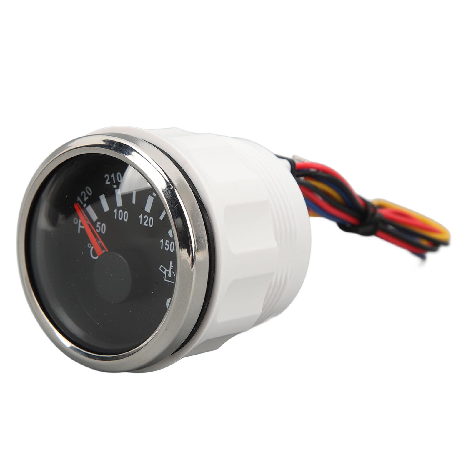 

52MM Oil Temperature Gauge DC9 to 32V Double Scale Pointer High Precision Sensors for RVs Yachts Fishing Boats Ships