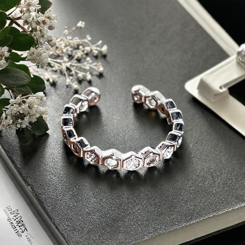 New Niche Design, Simple Plain Ring, Star Light Open Ring, Light Luxury Full Of Diamonds, Zircon Advanced Sense Ring.