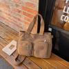 Stylish Canvas Shoulder Bag for Women, Multi-Pocket Tote with Adjustable Strap and Durable Design