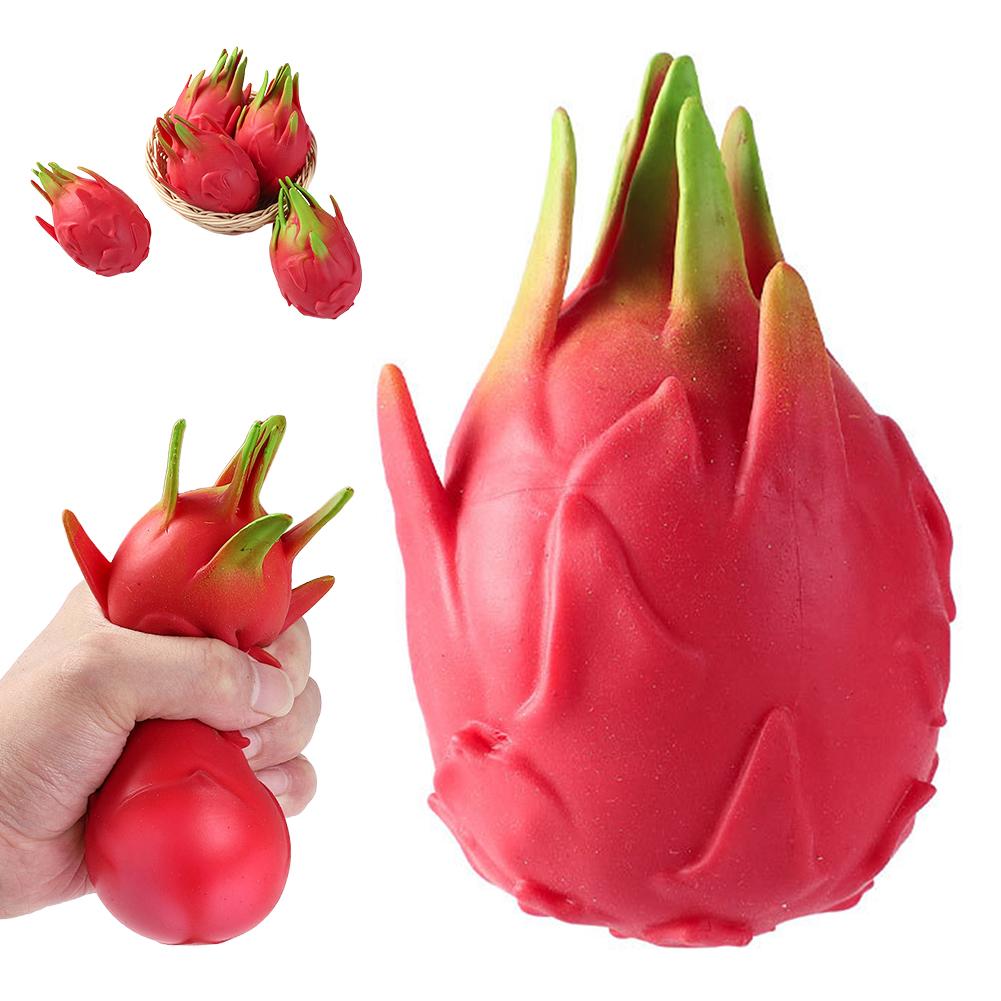 Dragon-Fruit Squishies Squeeze Toy Stress Anxiety Relief Sensory Play Food Shaped Slow-Rising Squishies Students Relaxation