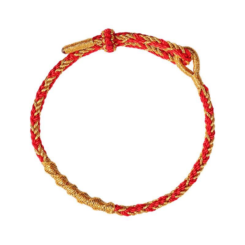 Handmade Red Braided Rope Bracelet Kids Adults Chinese Zodiac Dragon Lucky Charm Ethnic Style