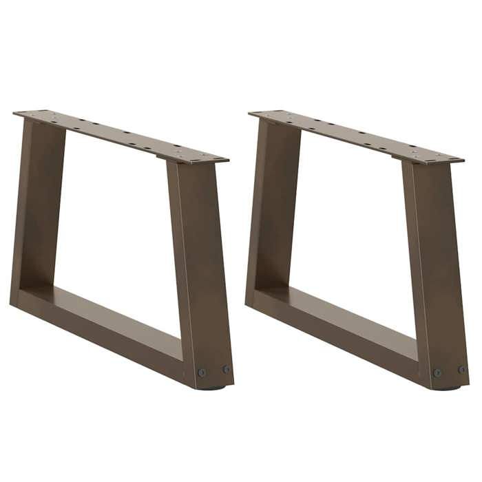 VidaXL Pieds de table basse en forme de V, 2 pièces, acier naturel, 60 x (30-31,3) cm 4012535