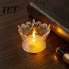 Jewelry Storage Box Crown LED Tea Light, Flameless Faux Crystal Candle Night Birthday Party Supplies Romantic Wedding Decor, Creative Gift for