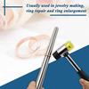 Jewelers Making Tool Double Face Rubber Hammer and Stainless Steel Ring Mandrel Sizer Enlarger Stick for Ring Enlargement Repair