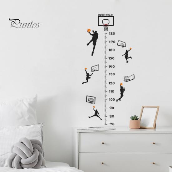 Creative Basketball Height Chart Sticker Growth Height Chart Measurement Removable DIY Decorative Self-Adhesive Wall Decal