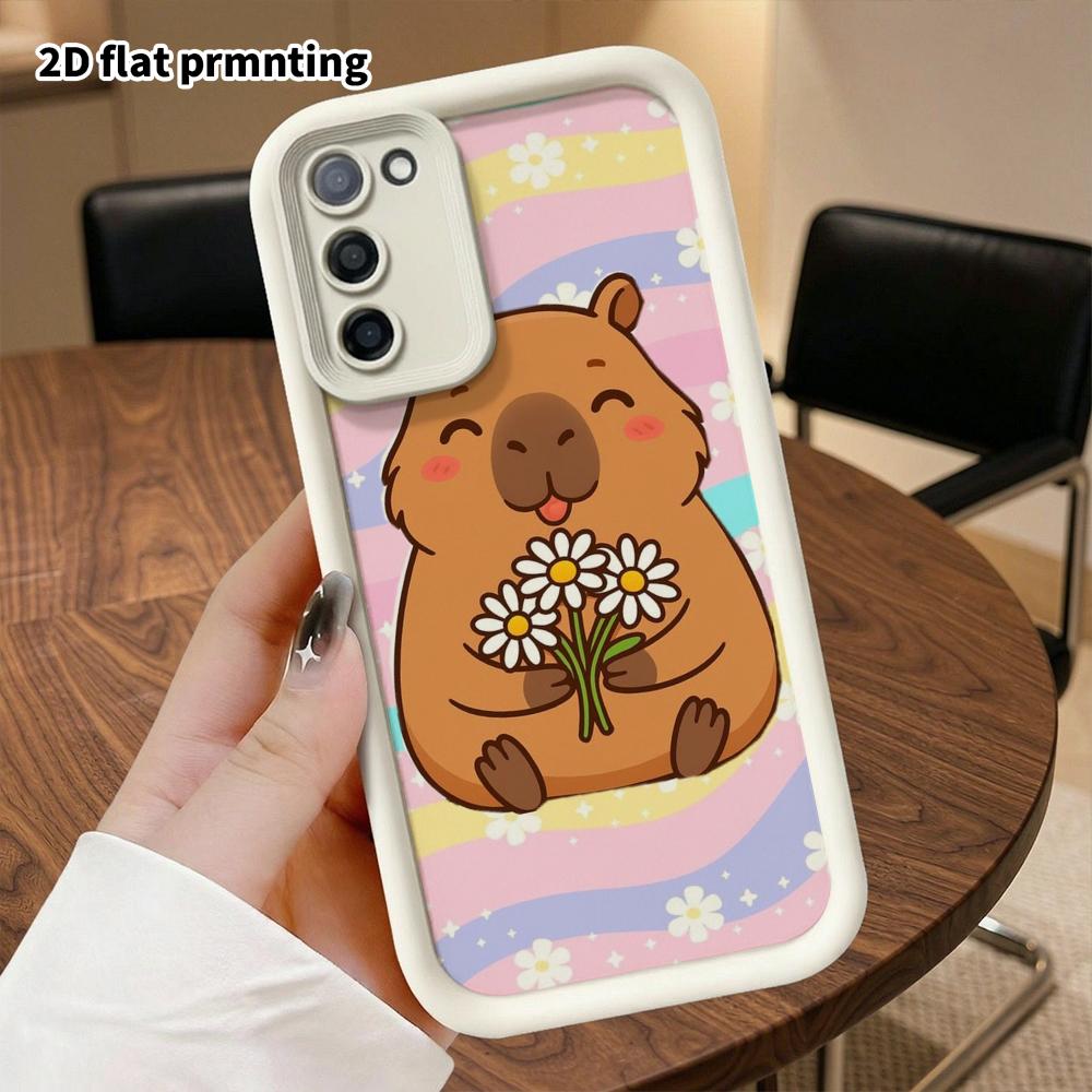Phone Case: 2D Flat Samsung Galaxy A34 A35 M05 M06 S20 S22 S21 FE Plus 5G Step Protective Case, Energetic Healing Capybara, Christmas and Halloween Gi