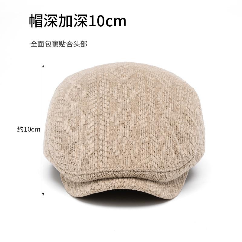 Men and women autumn and winter warm beret painter hat wool knitted cap casual forward hat British newsboy hat