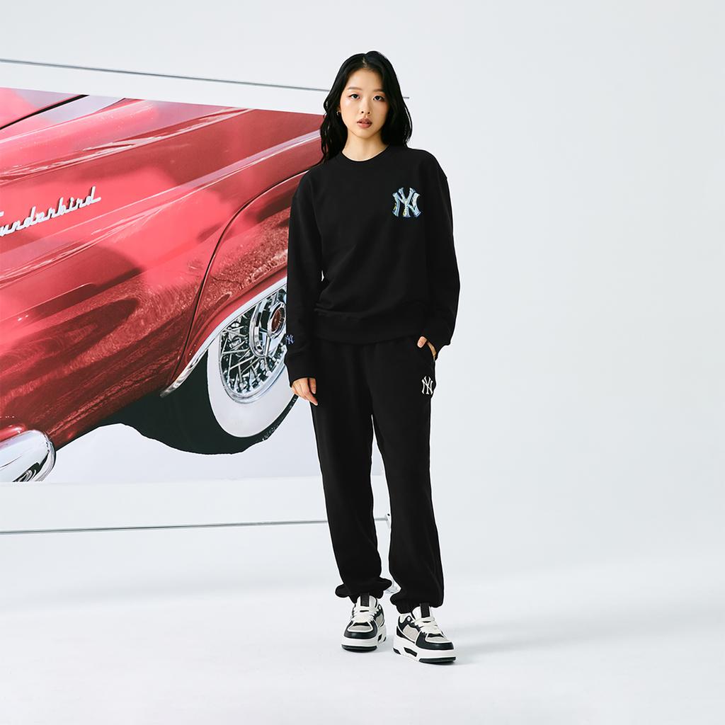 New MLB New York Yankees Basic Collection 24FW Knitted Sports Pants Unisex Black 3APTB0244-50BKS