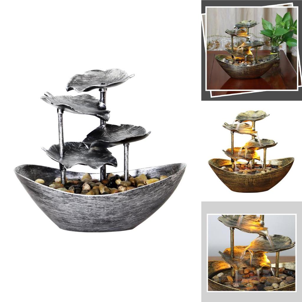 Lotus Leaf Ingot Minimalist Fountain With Abs Material For Home Decor And Gift
