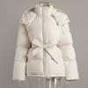 Womens Hooded Cotton Jacket Warm Thick Zip-up Puffer Coat Casual Winter Outwear