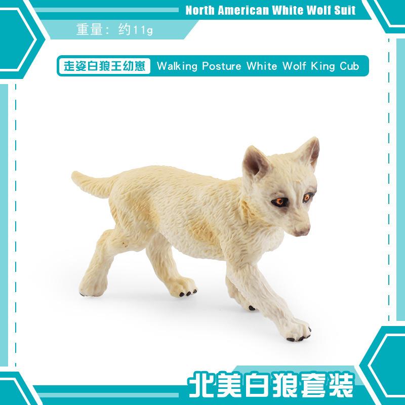 

Simulation Of North American White Wolf Animal Model Static Roaring Wolf Walking Wolf Cub Tabletop Decorative Ornament Toy
