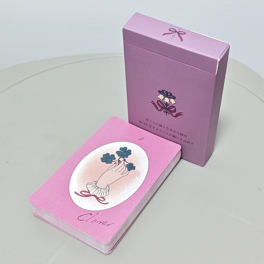 Karty Lenormand Stuha 36 ks Lenormandové karty 9*6cm V štýlovom matnom ružovo-fialovom prevedení s matným povrchom