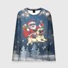 Men's Long Sleeved T-shirt Creative Santa Claus 3D Digital Printing Comfortable Plus Size Personalized Fashion Autumn Winter Long Sleeved T-shirt
