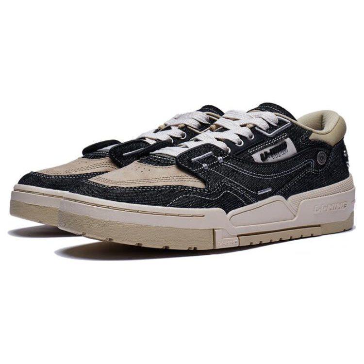 Li Ning 001 BTC Prm Cushioning, Wear Resistant Low Top Skateboard Shoes Men's Black AGCT219-1