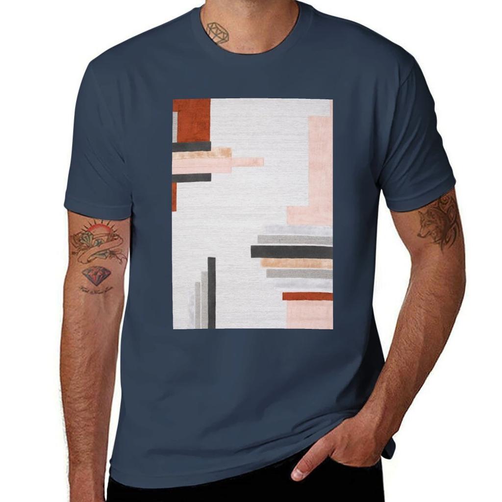 Geometric Rectangular Pattern Layered Tshirt Lightweight Hiking Tshirt