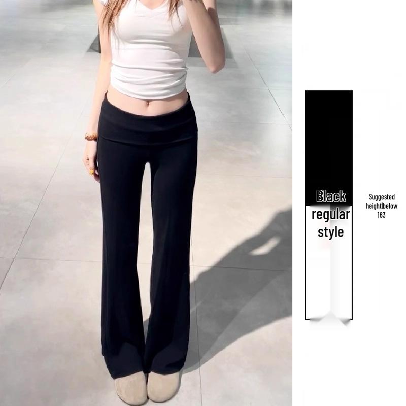 Women's Gray Micro-Flare Elastic Yoga Pants - Lazy Style, Slimming, Casual, Wide-Leg Sportswear for Autumn