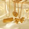 Yori Trendy Heart Butterfly Fashion Pendant Clavicle Necklace for Women Stylish Unique Rust Proof Metal Daily Neck Jewelry Bijou