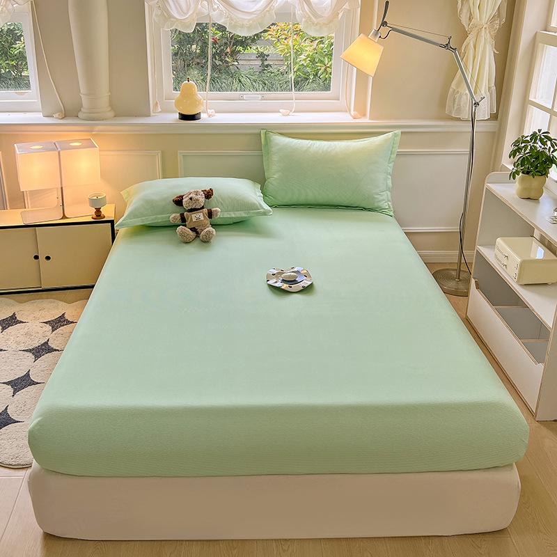 Premium Aloe Cotton Fitted Sheet & Waterproof Pillowcase Set - Skin-Friendly & Comfortable