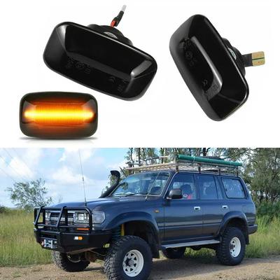 2 pièces Lumières d'encombrement LED 12V Indicateur Ambre ABS+PC+LED Lampes de clignotant Adaptées Pour Toyota Land-Cruiser Série 80 1990-1997