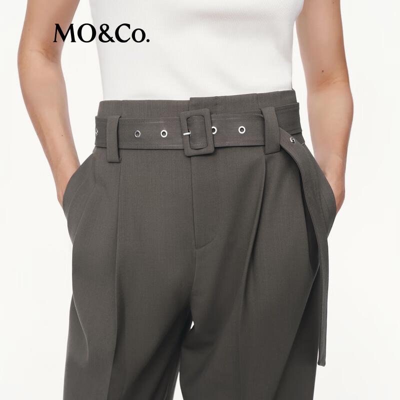 MO&Co. Women's High-Waist Straight Leg Trousers
