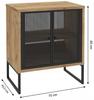 80x70cm standing cabinet on metal legs, black laminated board, Fiora